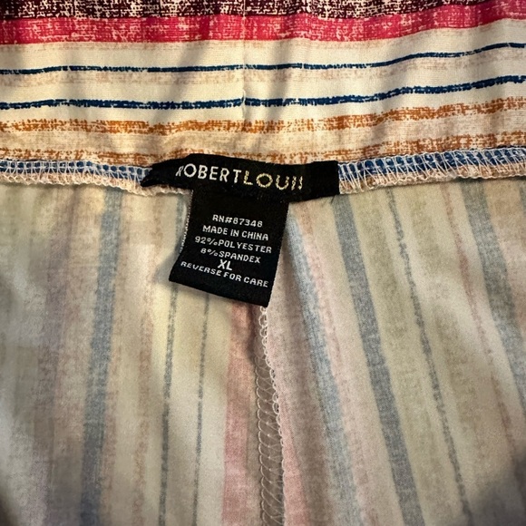 Robert Louis wide leg cropped pants striped size XL - Picture 4 of 4